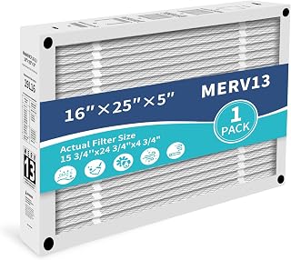 19L16 Air Filter Replacement 16x25x5 Compatible with Lennox 19L16 HCF16-13 Healthy Climate, MERV 13 Furnace HVAC Foldable,1 Pack
