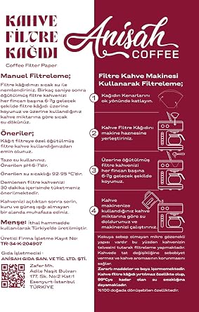 Anisah Coffee 80'li Filtre Kahve Kağıdı | Kokusuz | Kimyasalsız | Doğa Dostu | Yırtılmaz | Kokusuz Kimyasalsız Doğa Dostu Yırtılmaz