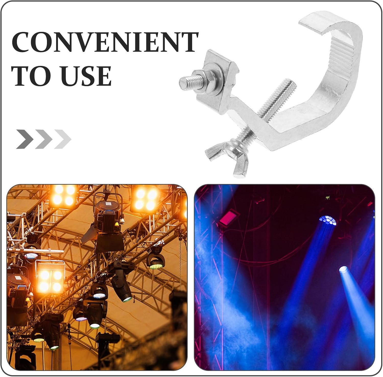 TOYANDONA 4pcs Aluminum Stage Lighting Truss Clamps Light Pole Hooks for 35-52mm Tubes Heavy Duty Lighting Mounts for Moving Head and Par Lights Accessories