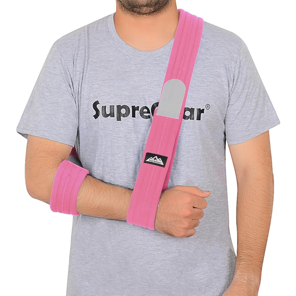 supregear Arm Sling, Adjustable Arm Support Strap, Lightweight Shoulder Immobilizer for Injured Elbow, Broken Collarbone, Torn Rotator Cuff, Dislocation or AC Separation, Left Right, Men Women