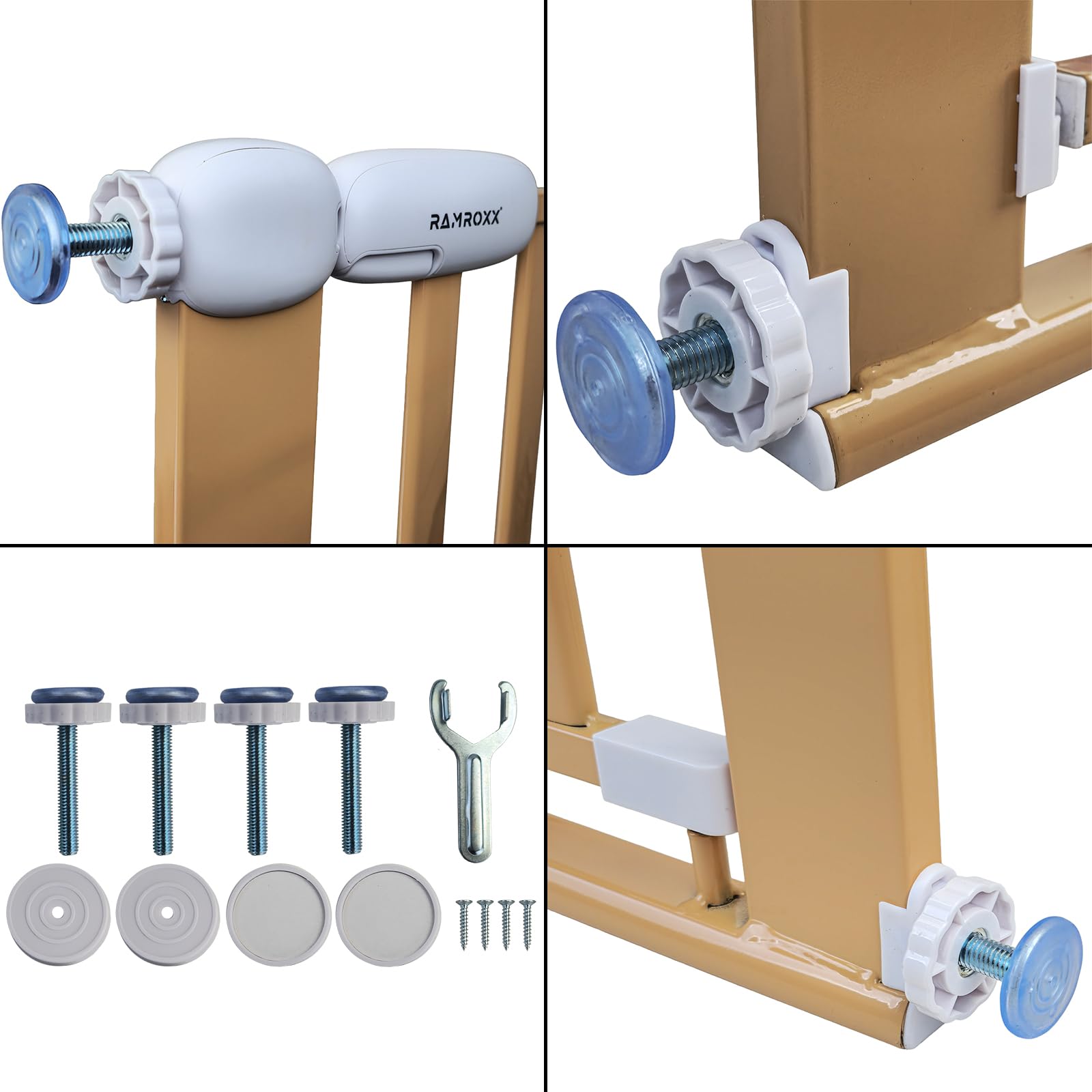 Absperrgitter Treppenschutzgitter beige für 89-99cm Durchgang 77cm Hoch