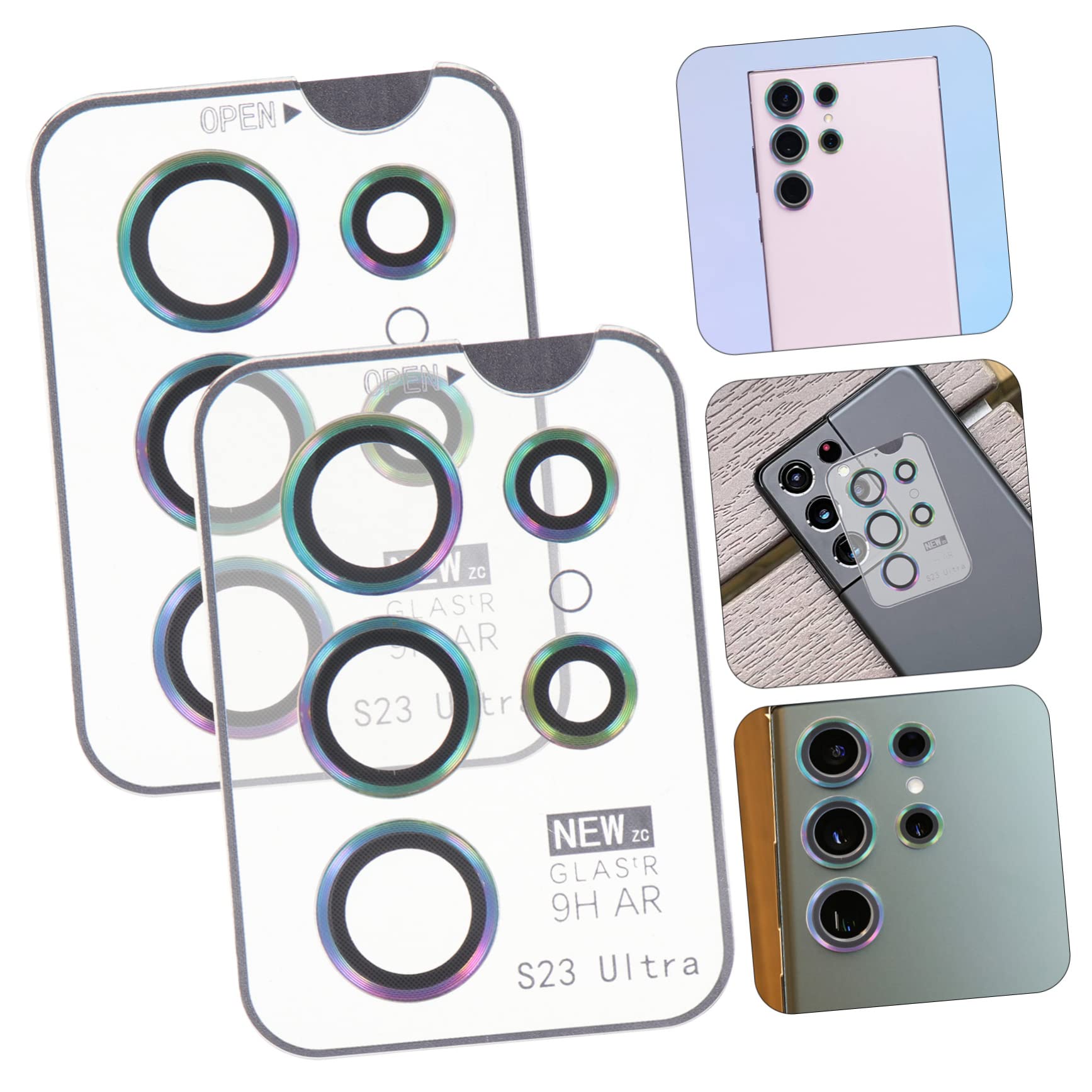 UKCOCO 8juegos Protector De Lente De Cámara De Templado para Ultra Instalación Fácil Alta Transmitancia De Luz Huellas Ni Burbujas