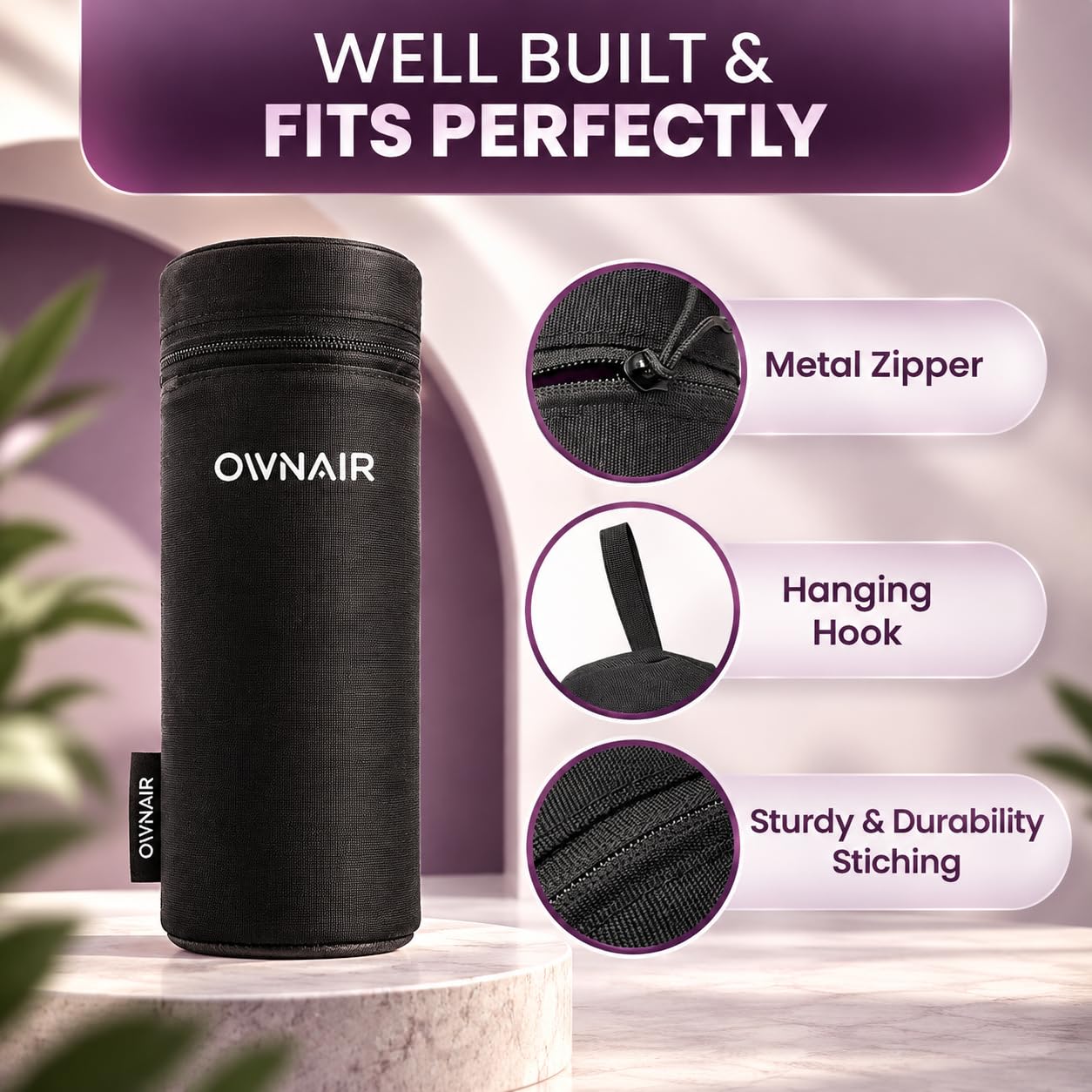 OWNAIR Insulated Sleeve Portable Mixer Bag | Durable, Sleek & Functional Protective Carrying Case for OWNAIR Blender | Appliance Not Included | Black — Amazon image 2