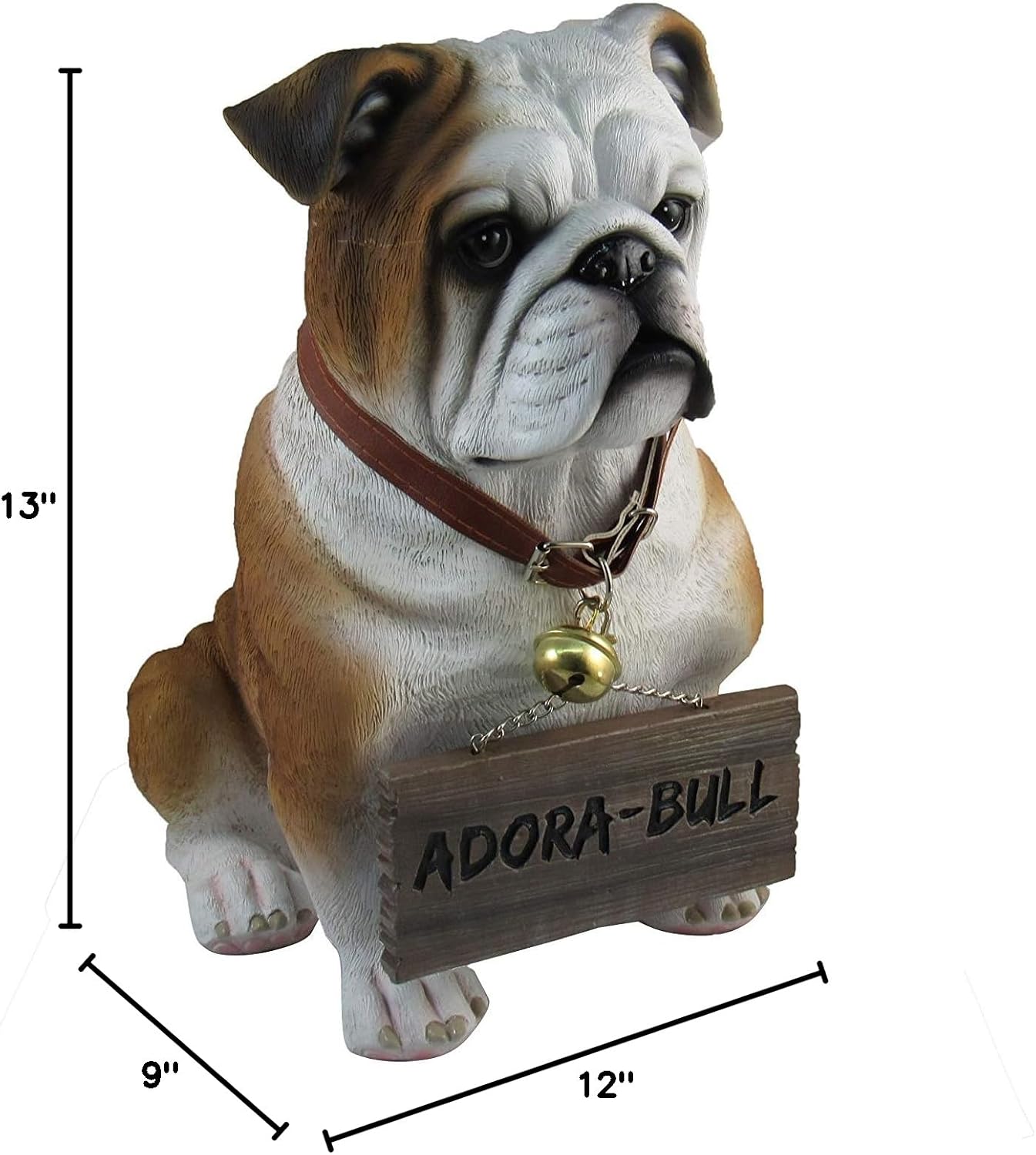 DWK Front Porch Dog Outdoor Welcome Sign Decorative Statue | Cute Dog Welcome Sign for Front Porch Standing | Decorative Garden Statues - English Bulldog