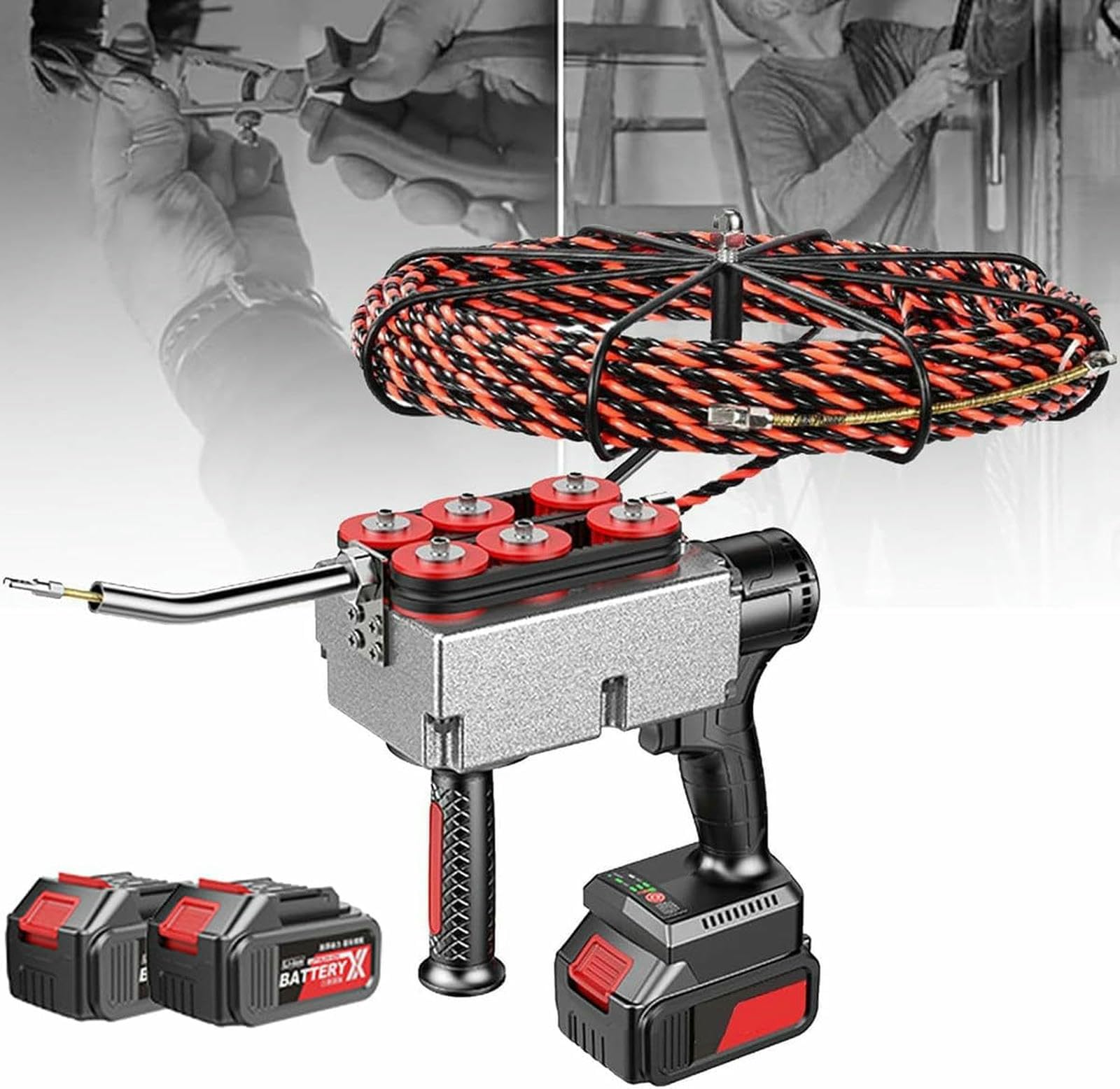 Machine automatique de cordage de fil pour débloquer le passage des câbles muraux