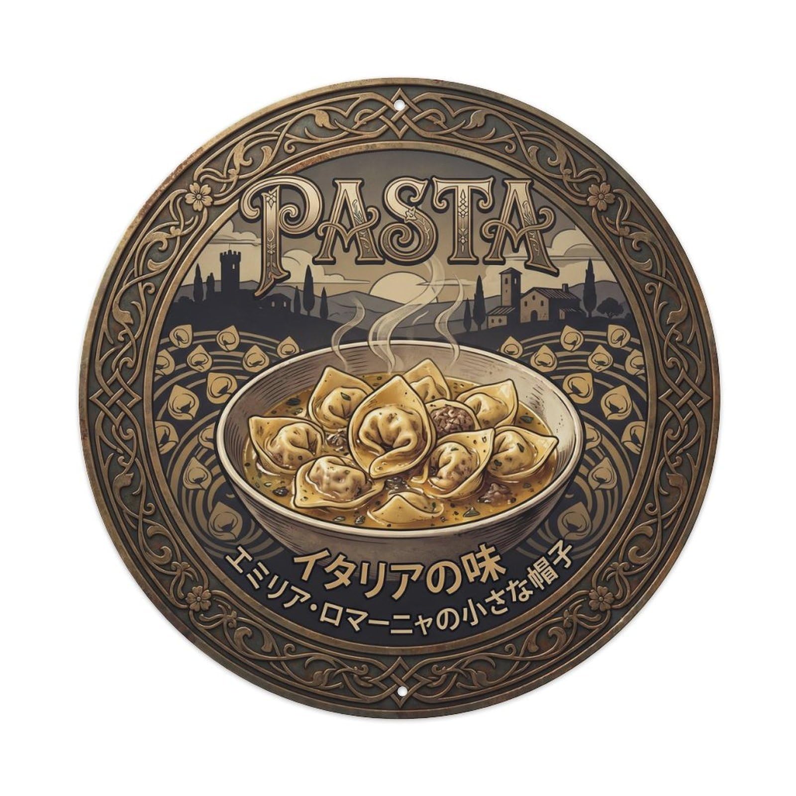 Italian Restaurant Pasta Cuisine Mediterranean Vintage Metal Tin Sign