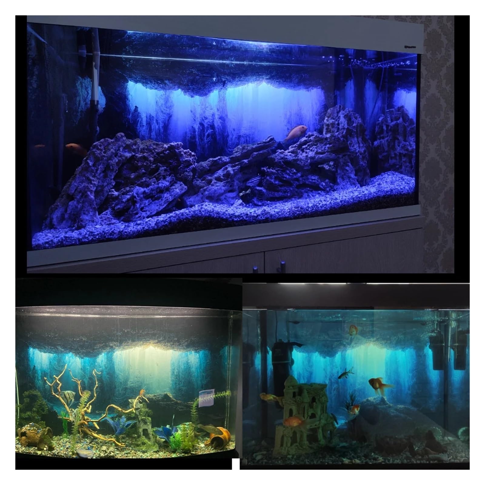 Fondo de Acuario Adhesivo for Fondo de Acuario, Papel Tapiz Piedra Cueva submarina, decoración pecera, póster Paisaje PVC para decoración de Acuario y pecera(60x120cm)