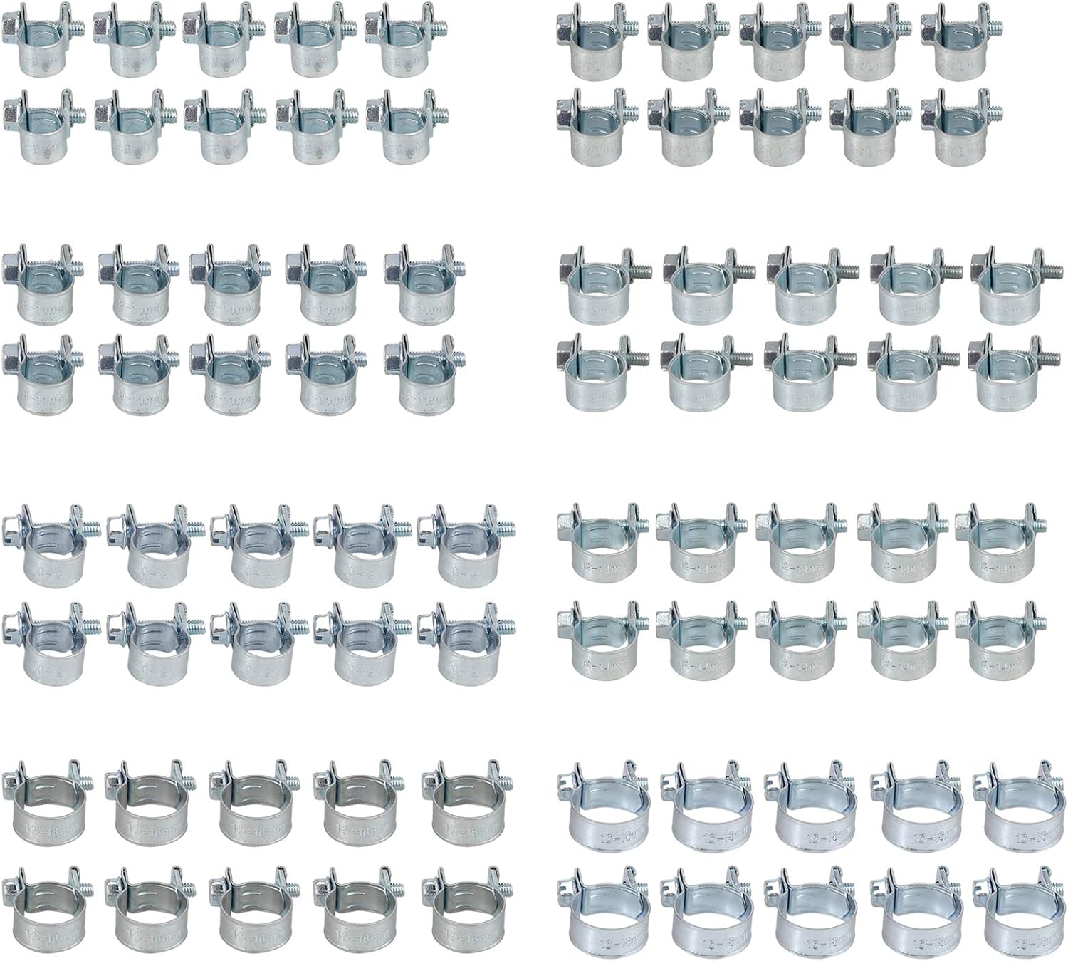 Lashua Schlauchschellen Edelstahl 6 Stück - Verstellbar 40-43mm Für Wasser & Benzin Schläuche