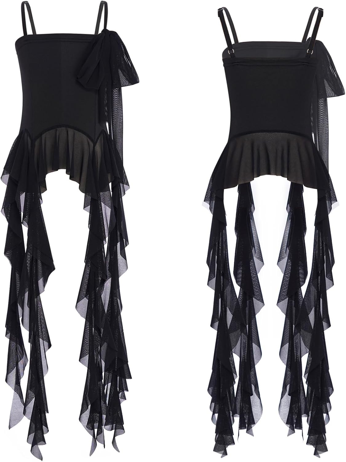 YiZYiF Kids Girls Ruffled Drapes Tank Vest Spaghetti Strap Cami Crop Tops Slim Fit Blouses Sleeveless Camisole
