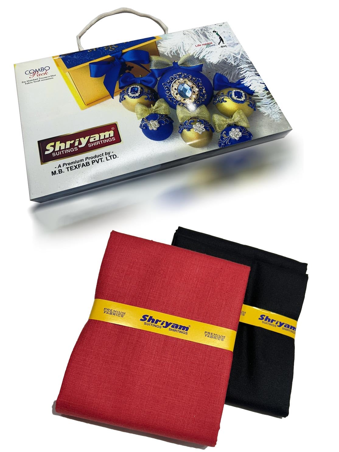 shriyam Unstitched Plain Red Shirt and Trouser Fabric Combo Gift Pack - Cotton Blend Material - 2.25m Shirt Cloth - 1.20m Pant Cloth ML-15-picture-22
