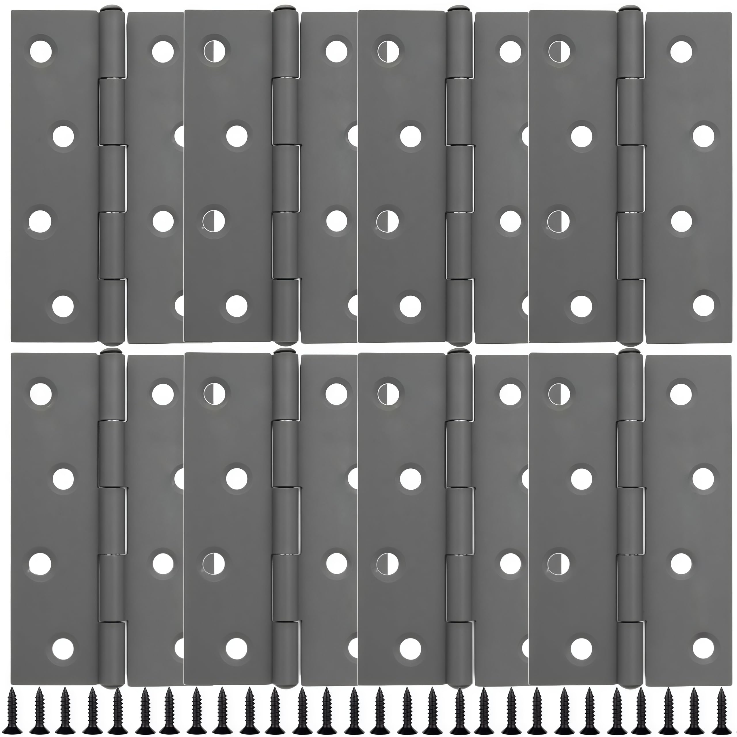 Vbnexyr Regular Hinges 8 Pack Black Stainless Steel Folding Hinges Flat Hinge Hardware For Wooden Crates Small Handicrafts 4 Inches