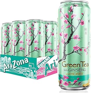 Green Tea with Ginseng and Honey - Big Can, 22 Fl Oz (Pack of 6)