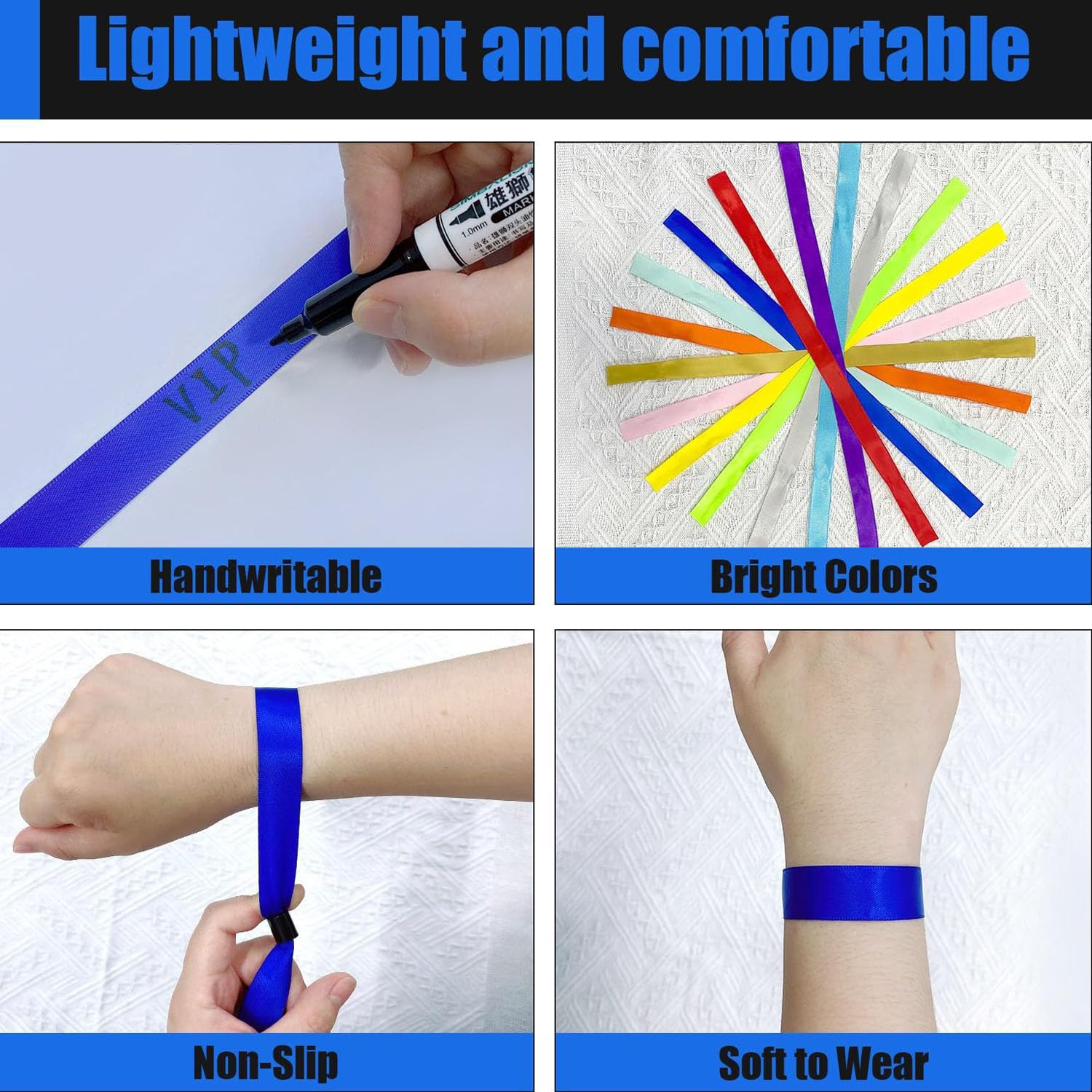 Cloth Event Wristband, WADY 100Pcs Disposable Cloth Wristbands Adjustable Event Wrist Bands - Image 4