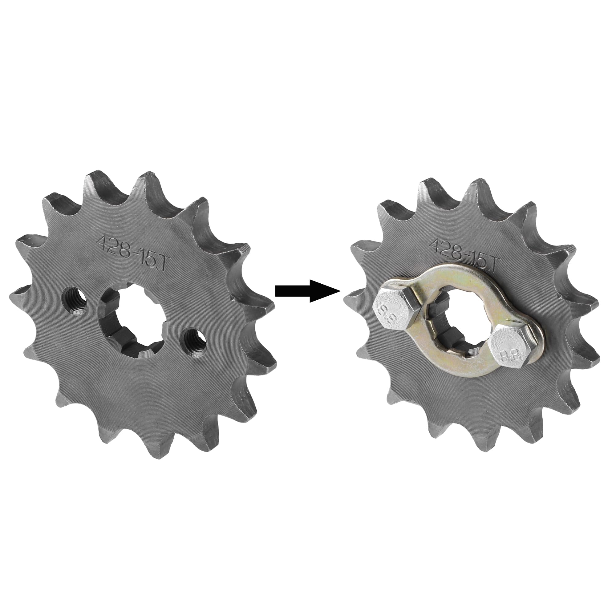 QUARKZMAN 1 Set 428 15T 17mm Anteriore Motore Pignone per Sporco Bicicletta per Mini Bicicletta ATV