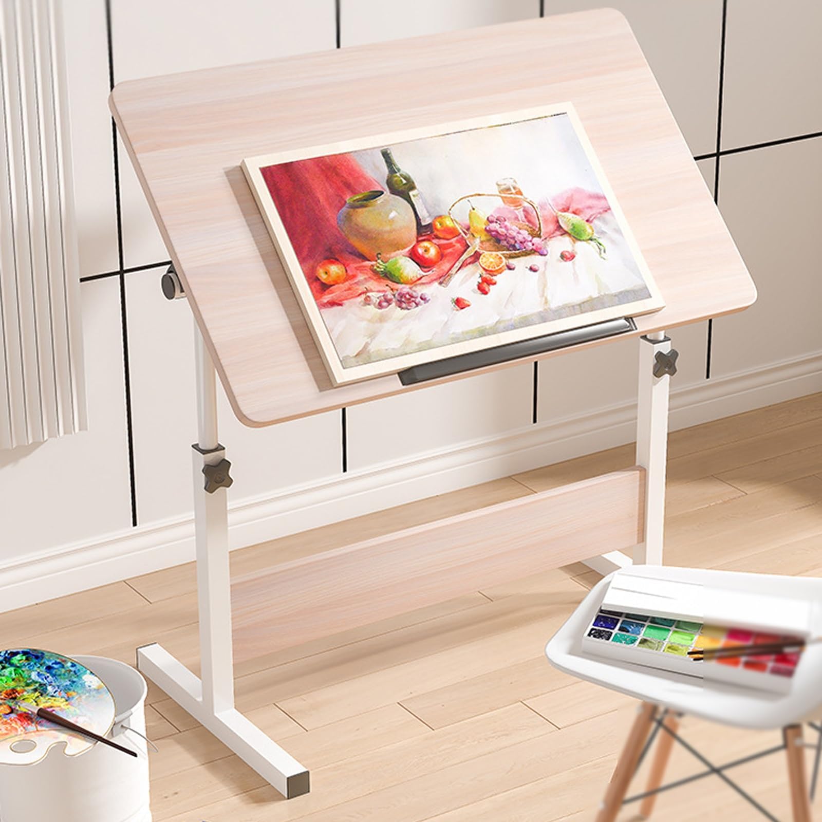 Tavolo da disegno regolabile con cavalletto, versatile spazio di lavoro artistico e design per artisti, architetti, casa, ufficio, disegno, schizzi, progetti creativi, altezza regolabile, design