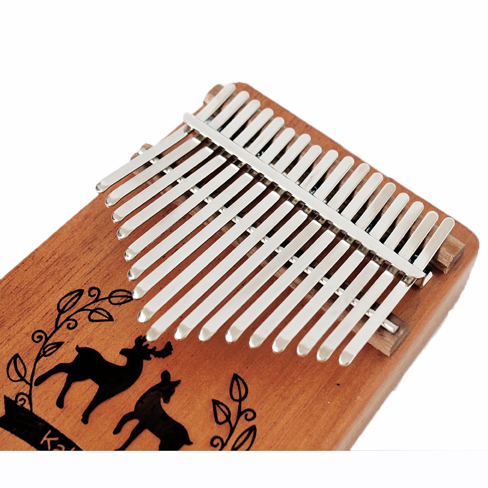 17 clés instrument de musique portatif de clavier de percussion de piano de pouce de Kalimba (cerf)