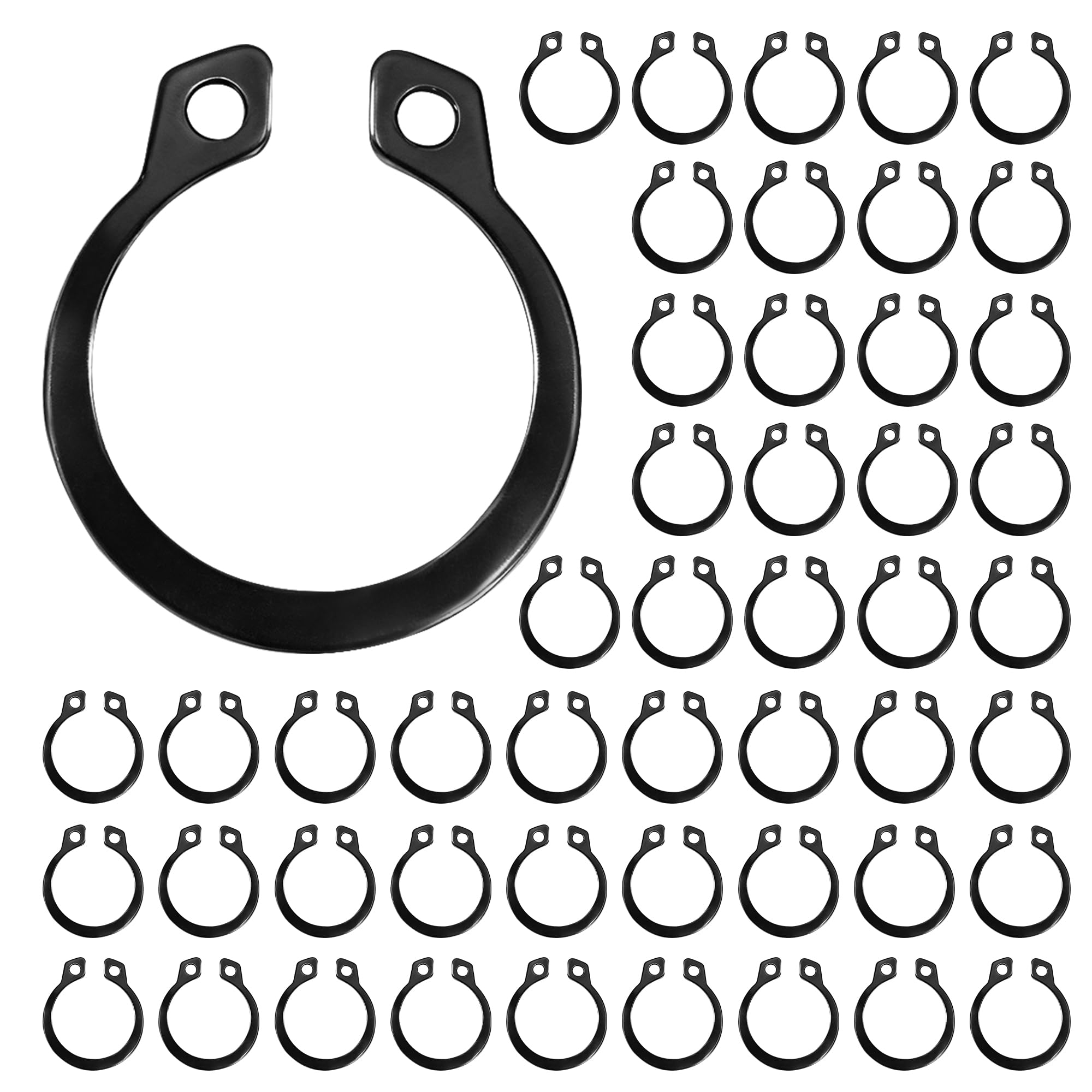 Anello di Sicurezza C-clip, 32 mm Anelli di Fissaggio a Scatto Acciaio al Carbonio Circlip Esterni Anelli Elastici di Sicurezza per Cuscinetti, Motocicli, Hardware (50 Pezzi)