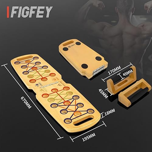 Miniatura 2 de Marco de empuje de madera, tabla de empuje portátil, equipo de entrenamiento de fuerza plegable, músculo del pecho, músculo dorsal, músculo