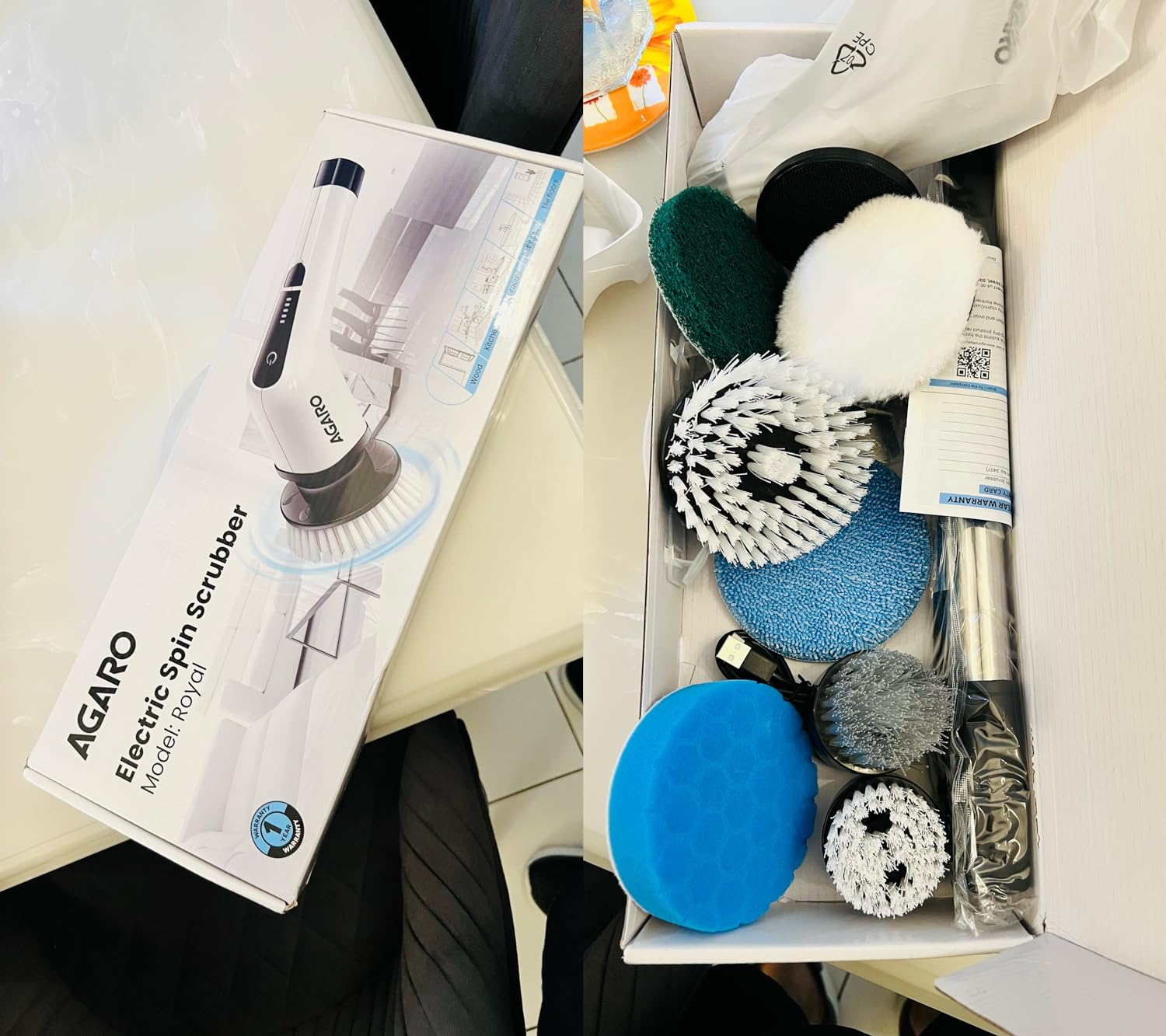 AGARO Royal Electric Spin Scrubber,Cleaning Brush Scrubber for Home ...