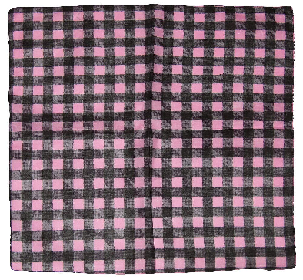 AES Pink/Black Plaid Checkered 100% Cotton 22