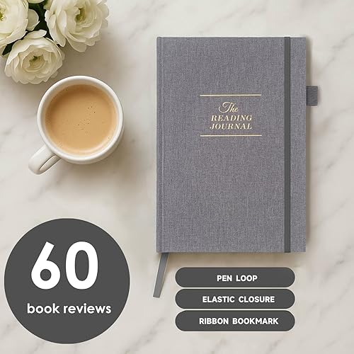 Miniatura 7 de JXSELECT Diario de Lectura Elegante - Registro de 60 Reseñas de Libros con Portaplumas y Bolsillo Trasero - Rastrea tu Progreso de Lectura - Regalo