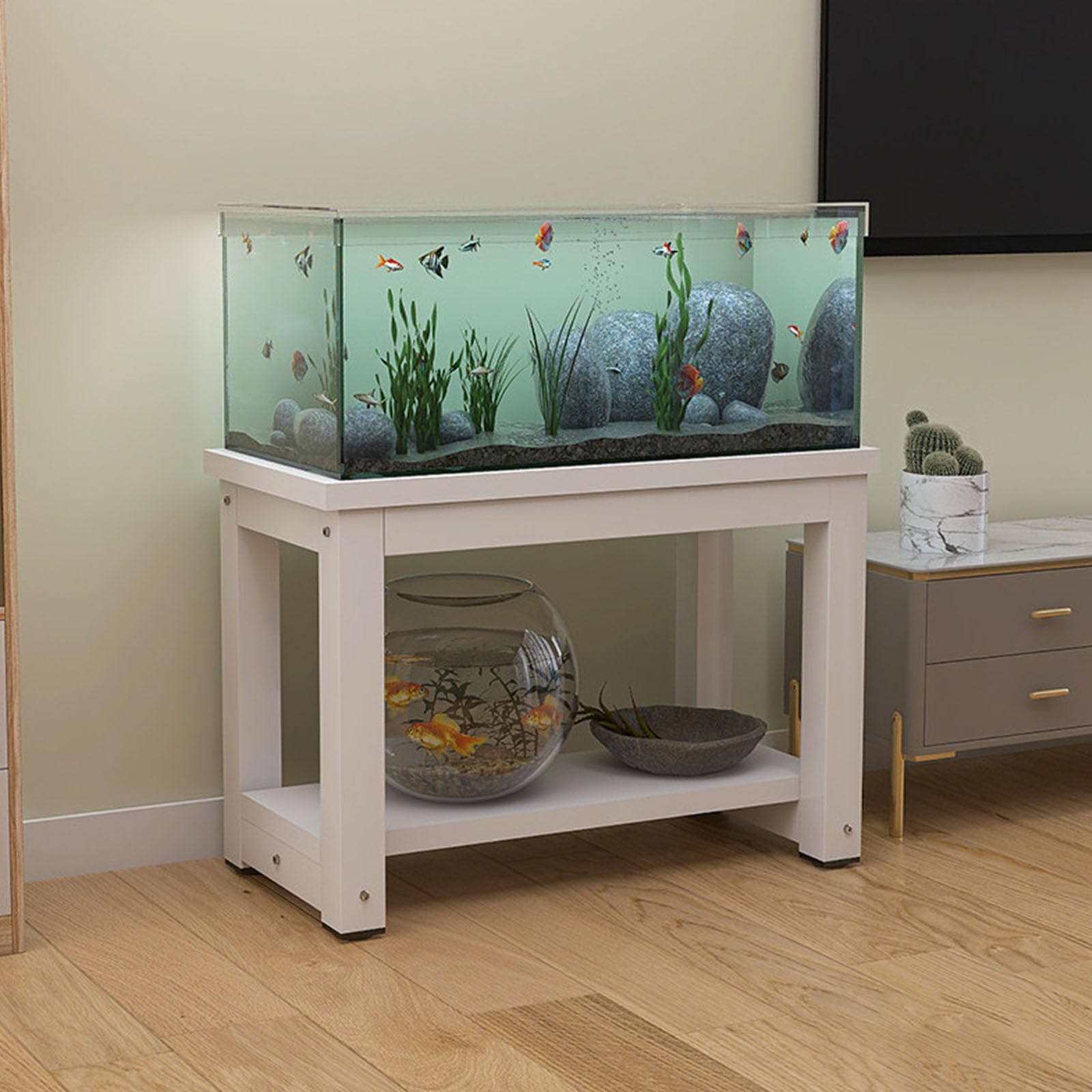 Mesa de pecera de 2 capas para integrar la naturaleza en tu salón