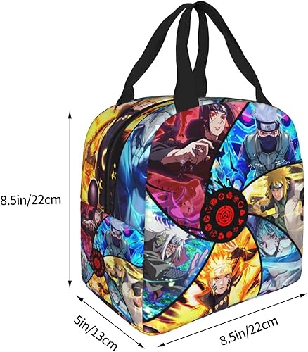 Miniatura 4 de Bolsa de almuerzo con patrones de anime, bolsa de almuerzo portátil aislada para viajes, picnic al aire libre, estilo 2