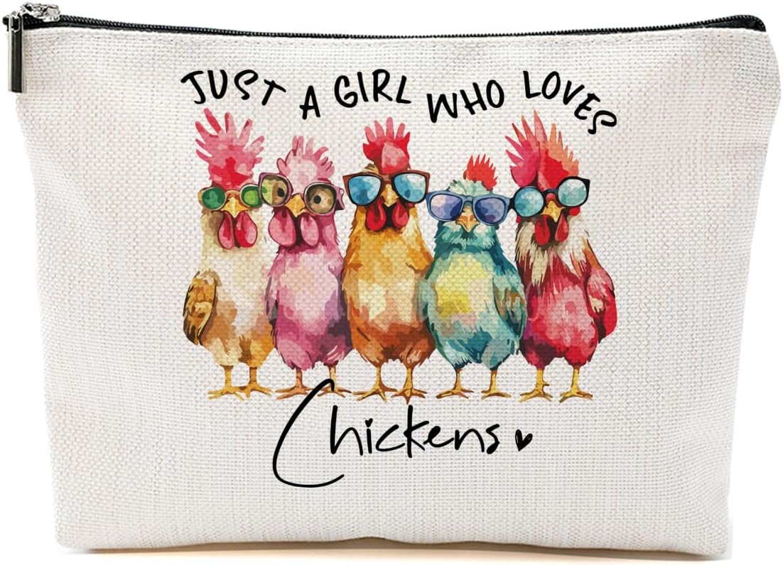 Chicken Gifts Makeup Bag, Chicken Lover Gifts for Women Mom Friends