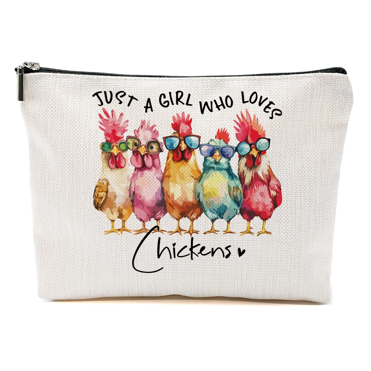 CFGBFDGH Chicken Gifts Makeup Bag, Chicken Lover Gifts for Women Girls Friends Christmas Birthday Friendship, Animal Lovers Cosmetic Bag Travel