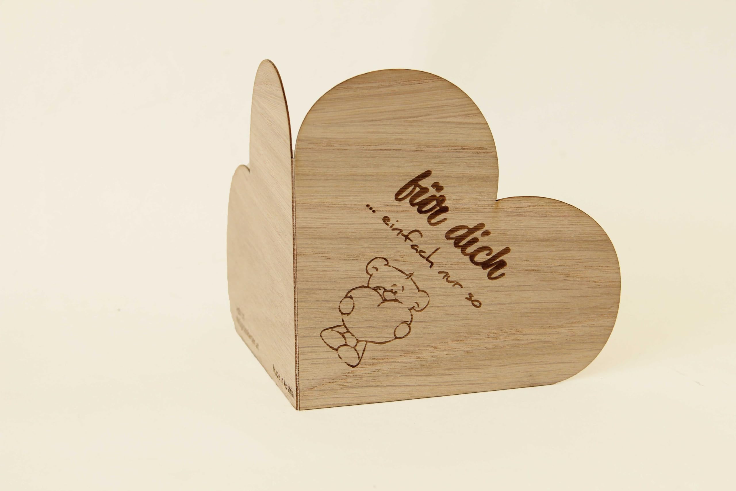 Biglietto Di Auguri In Legno Di Quercia Originale – Fatto A Mano In Austria – Cartolina Pieghevole Per Compleanno O Occasioni Speciali