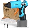 Cordless Hot Glue Gun, GoGonova 15s Fast Preheating 5Ah Built-in Battery Hot Melt Glue Gun, Smart Power-Off, Kit with 25 Pcs Premium Mini Glue Sticks and USB-C Charging Port