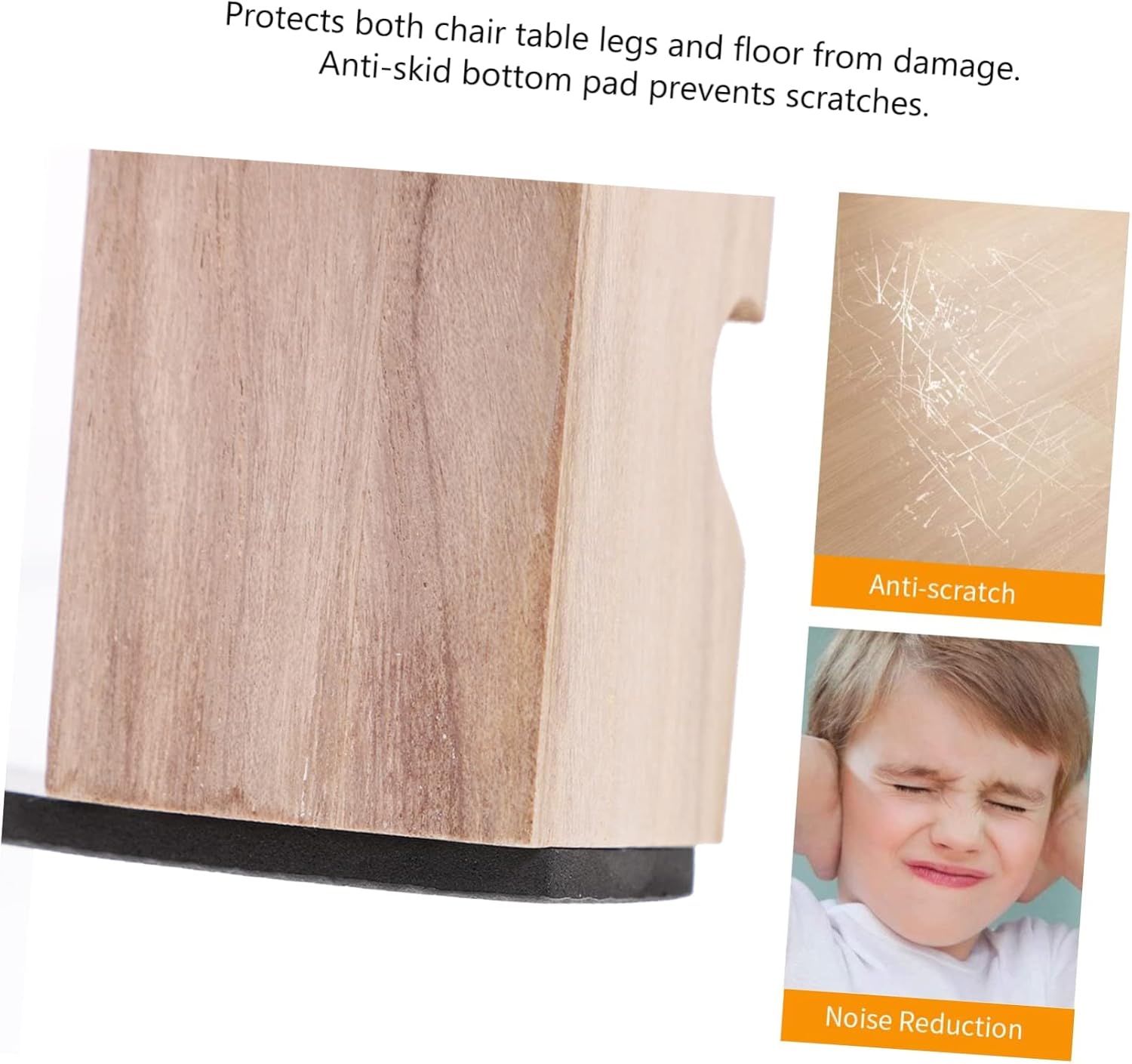 jojofuny 100pcs -Skid Furniture Pads for Chair Legs Noise Reduction Floor Protectors Self-Adhesive Furniture Feet for Tables Desks Stools Cabinets