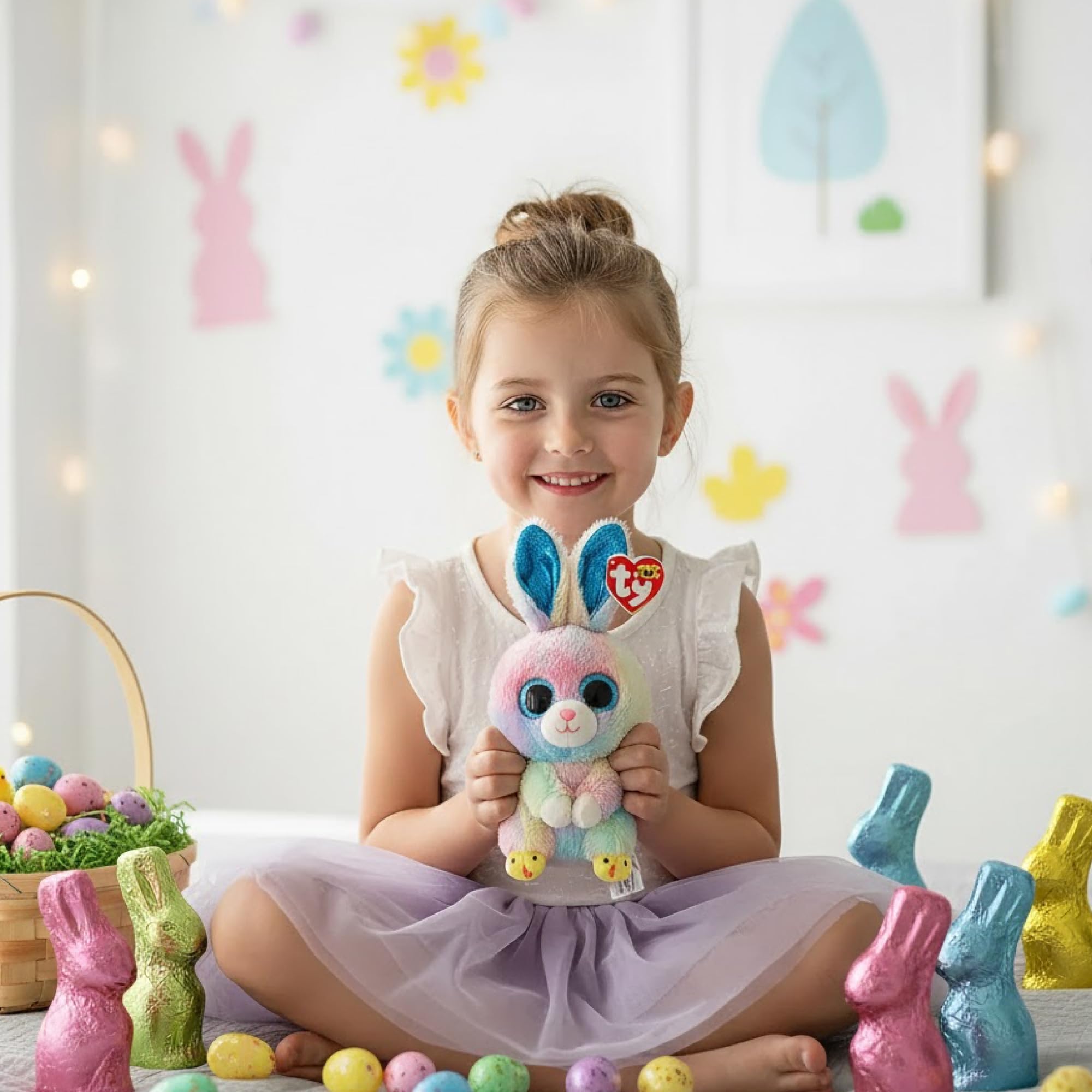 TY Twitches Rabbit Easter Beanie Boo 14cm Soft Plush Toy Collectible Stuffed Plush Easter Gift for Kids, Multicolor - Image 2