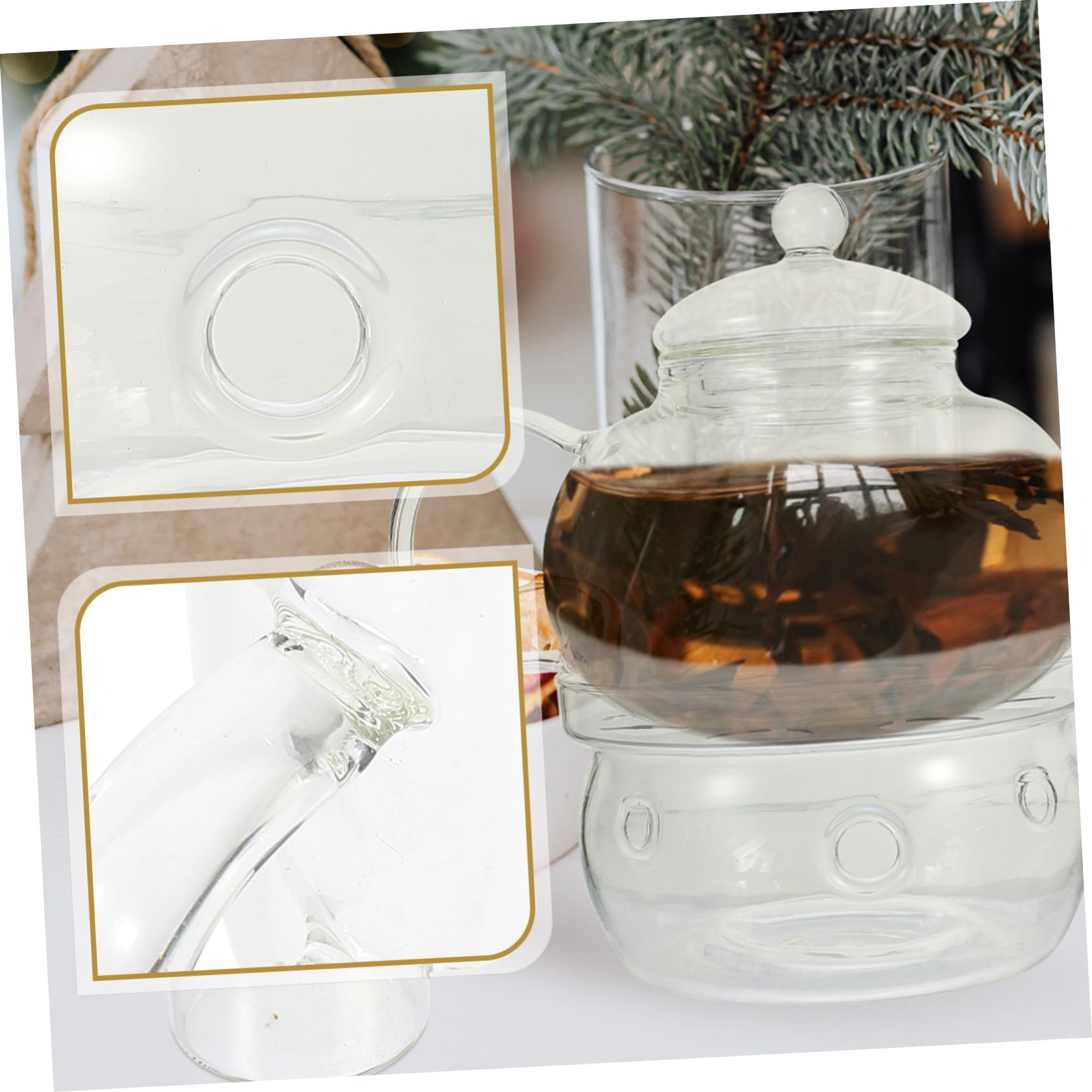 Cabilock Té Con Tetera De Vidrio Colador De Té Accesorios Para Ceremonia De Para Infusiones Salón