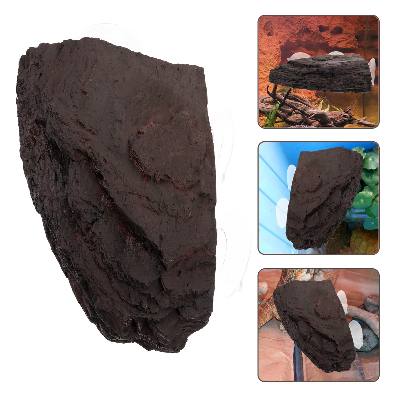 Sonnenplattform für Schildkröten aus Kunstharz Kletterplattform mit Stabiler Rampe Reptilien Ruheplatz für Terrarien und Aquarien Langlebig und Kippsicher Dekorative Sonnenfelsen