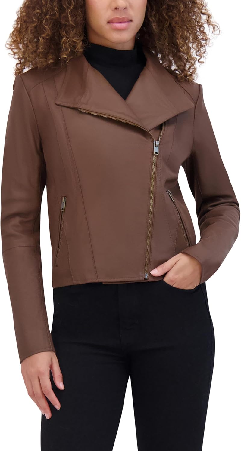 Andrew Marc Women's Asymmetrical Felix Leather Moto Jacket