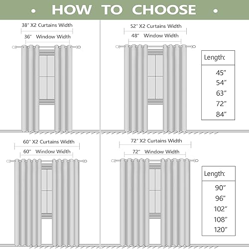 Miniatura 2 de KOUFALL Cortinas opacas de 72 pulgadas de ancho para dormitorio, oscurecimiento de la habitación, cortinas bohemias grandes para ventanas extra