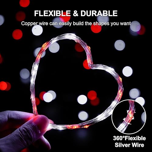 Vista 138 de JMEXSUSS Paquete de 2 luces de hadas azules que funcionan con pilas, 100 luces LED azules de 33 pies impermeables con temporizador remoto, luces