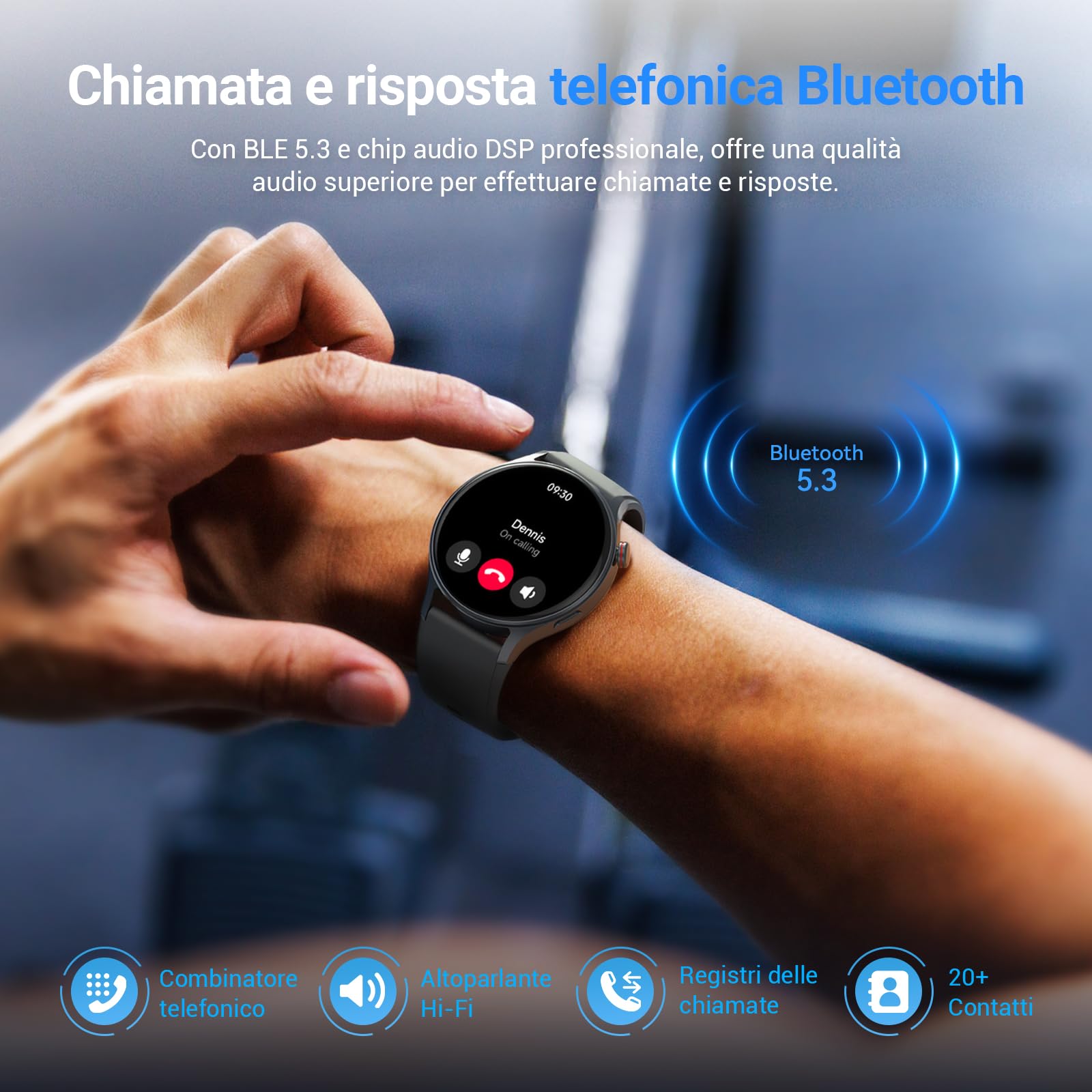 AMOLED Smartwatch Round Dial Bluetooth - Dettaglio