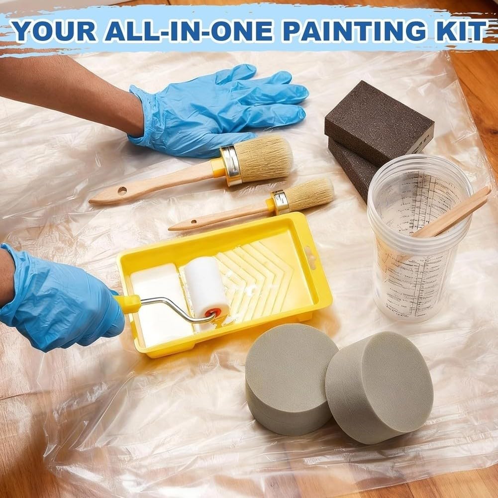 Set di 21 pennelli da pittura, kit completo di strumenti di finitura, mobili per armadietti, decorazioni per la casa e la pittura professionale