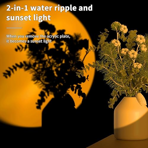 Miniatura 4 de Luz ambiental LED Waterwave, proyector de luz de estado de ánimo dinámico con efecto de rotación 3D, iluminación nocturna, lámpara de puesta de sol