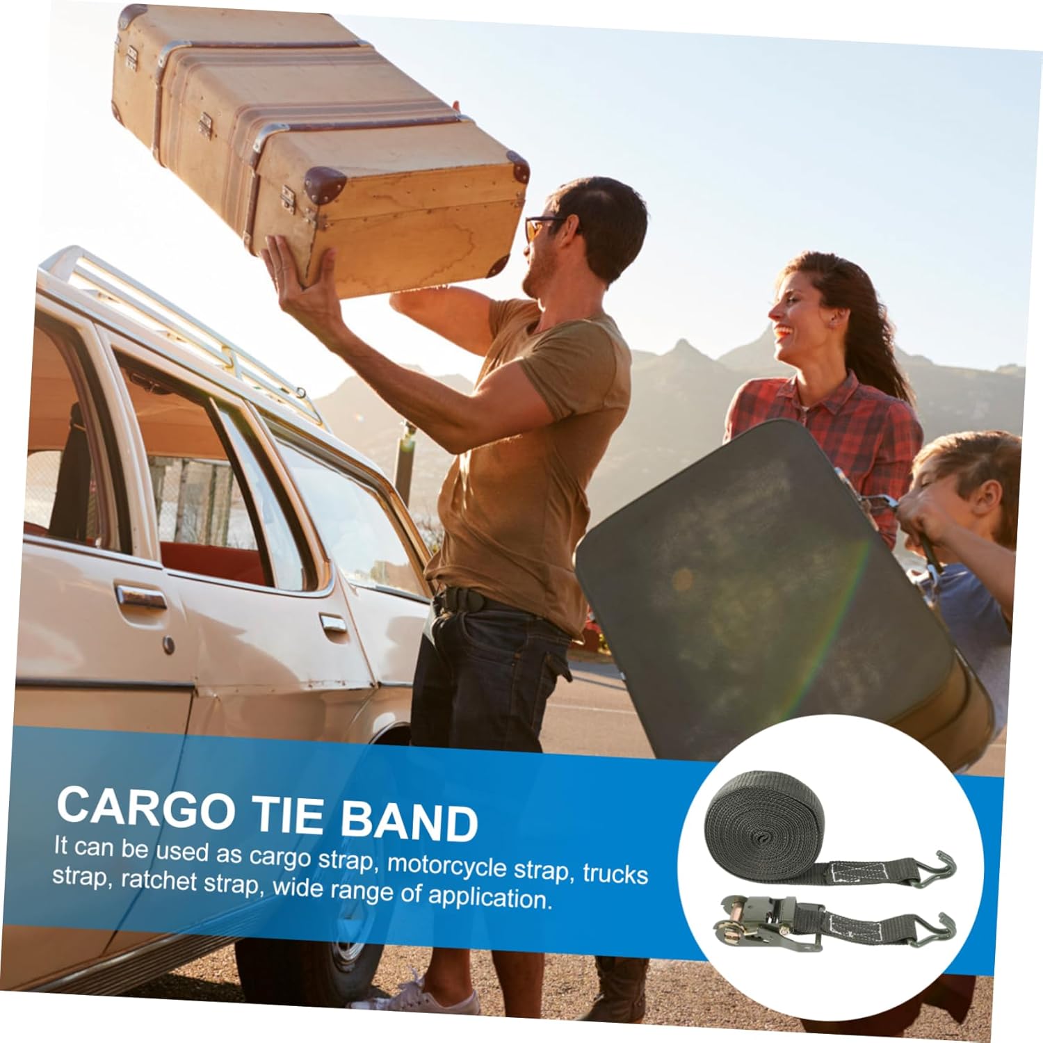 DOITOOL Heavy Duty Ratchet Straps for Trucks Auto Retract Ratchet Straps Rhino