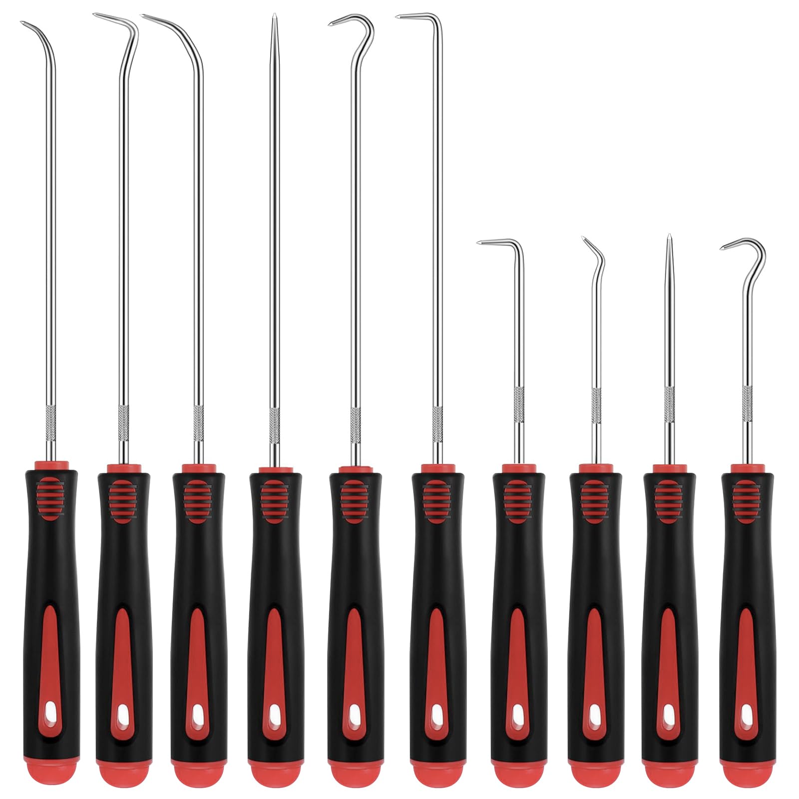 10-Piece Precision Hook & Pick Set: Oil Seals, O-Rings, Gaskets, Professional Car Mechanic Tools, Mini Picks & Pullers for Auto Repair, Hose & Seal Removal, Rubber Gasket Tools