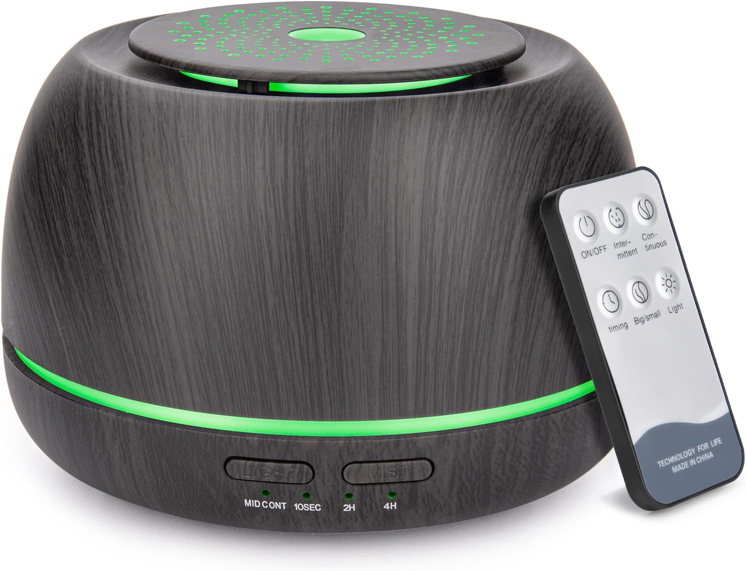 TAIGUCAT 300ML Essential Oil Diffuser with Remote Control, Mini Electric Aroma Diffuser with USB-C Power Cord, 4 Timers, 7 LED Color Changing Lights Cool Mist Air Diffuser for Small Room, Bedroom Home