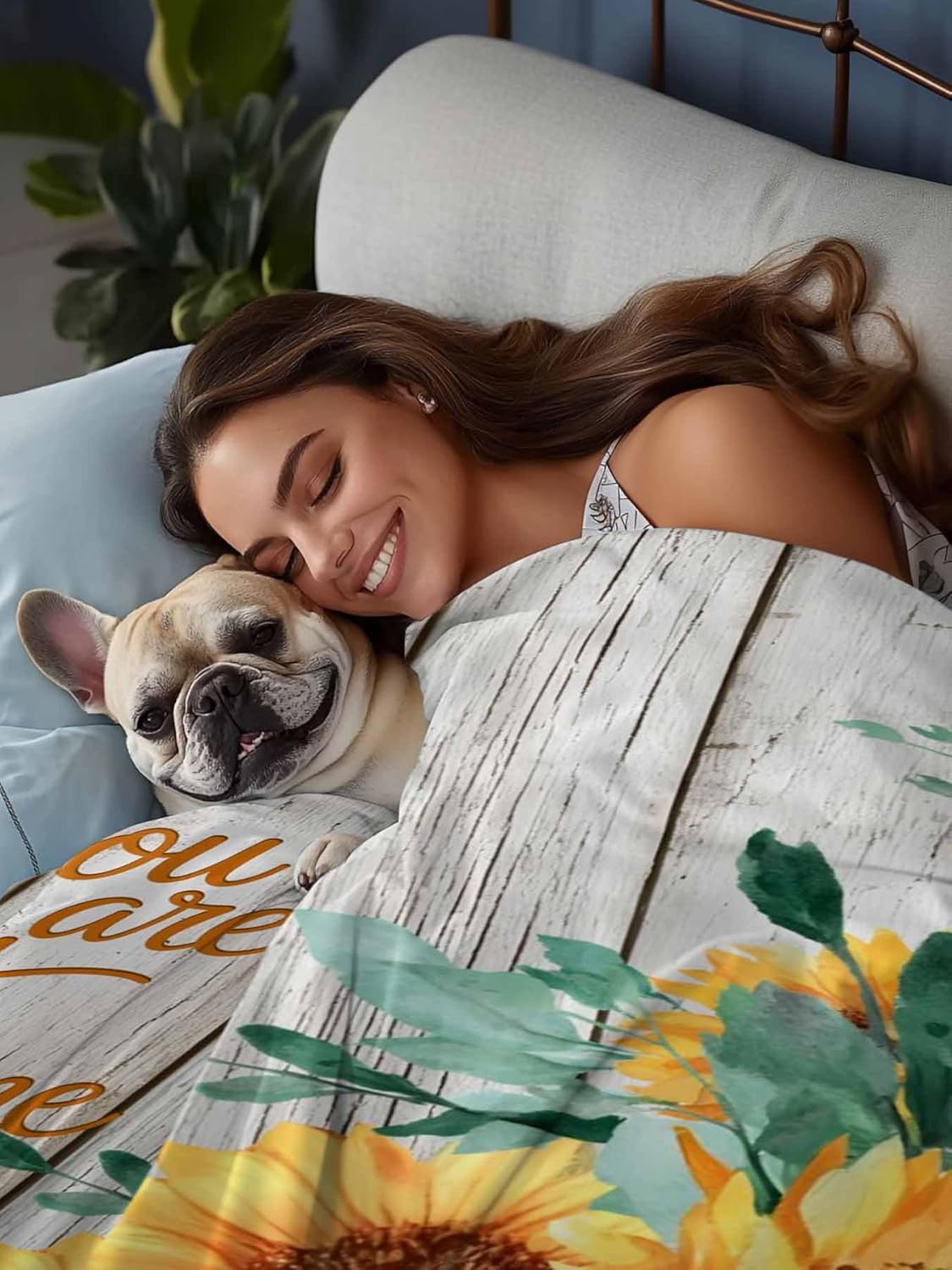 California King Flat Sheet, Sunflower Cal King Bed Sheets Only, Soft Microfiber Flat Sheet, Summer Botanical Elegant Floral Wooden Hotel Quality Bedding Top Sheet Bedroom Home Dorm Decor