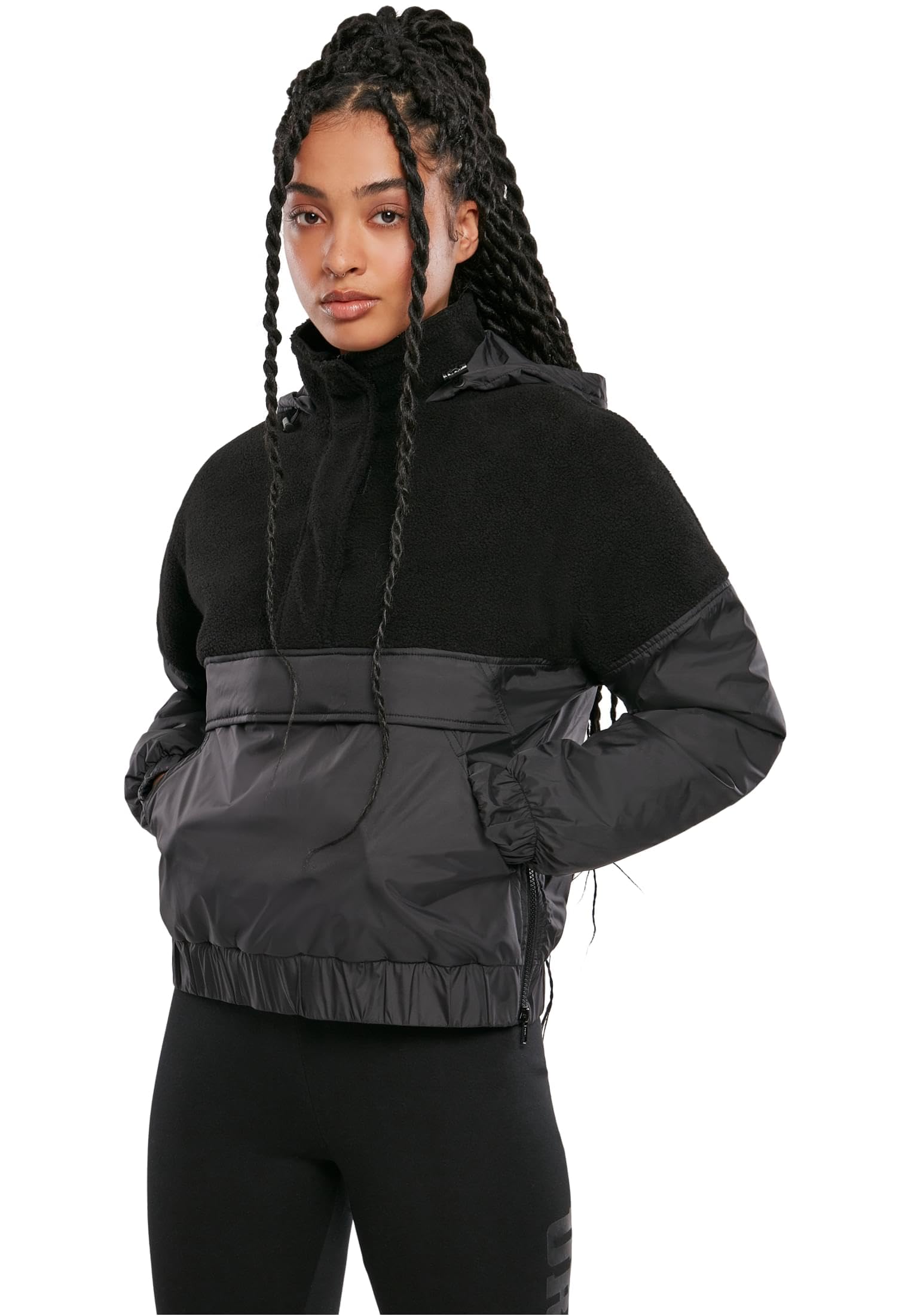 Urban Classics Damen Ladies Sherpa Mix Pull Over Jacket
