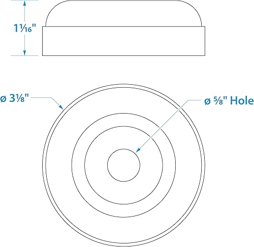 Miniatura 8 de Seachoice Rodillo, tapa final, 3-12 in., TPR, Oro