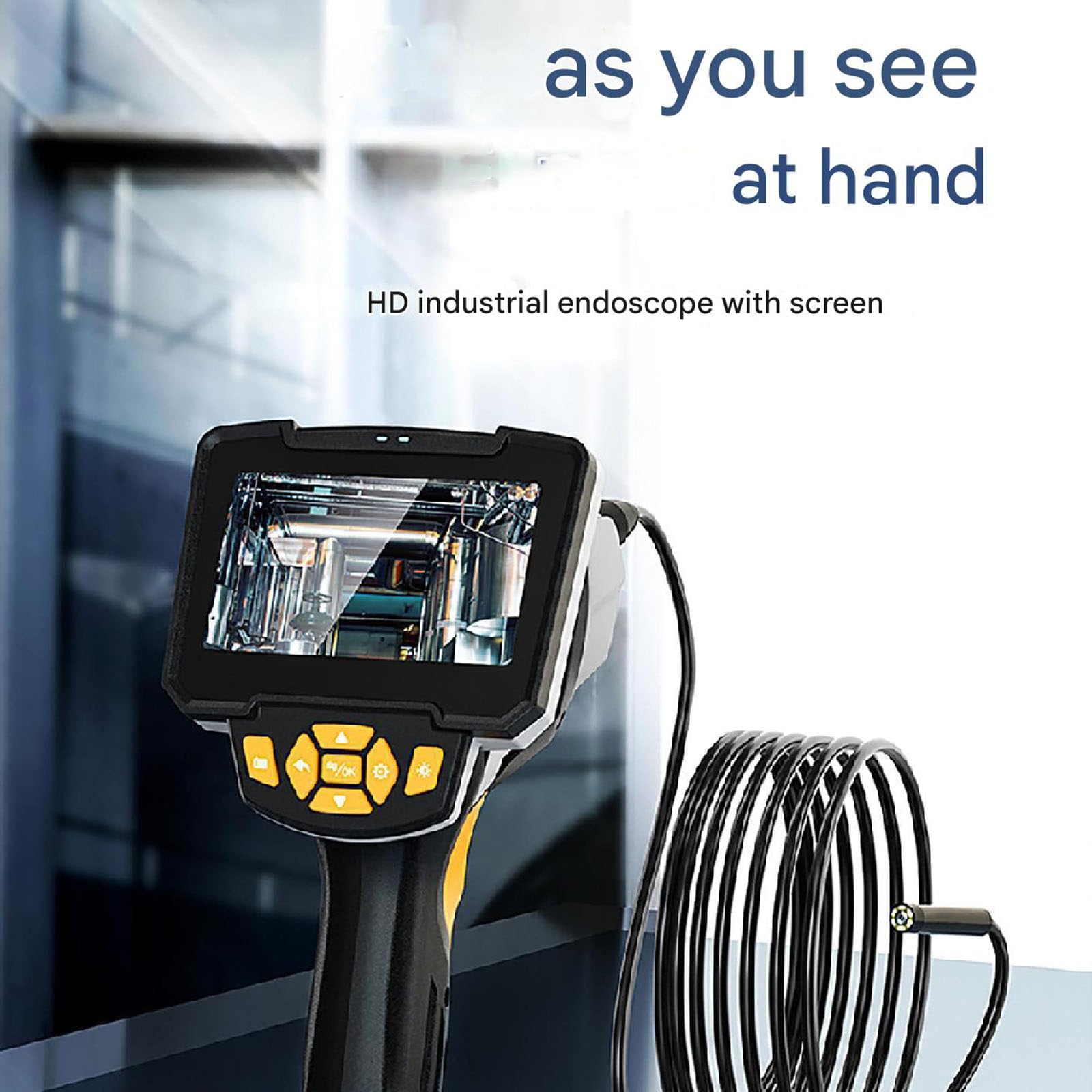 Endoscopio industriale, Telecamera portatile di ispezione HD 1080P, Telecamera serpente impermeabile IP67, doppia lente da 8 mm, design palmare