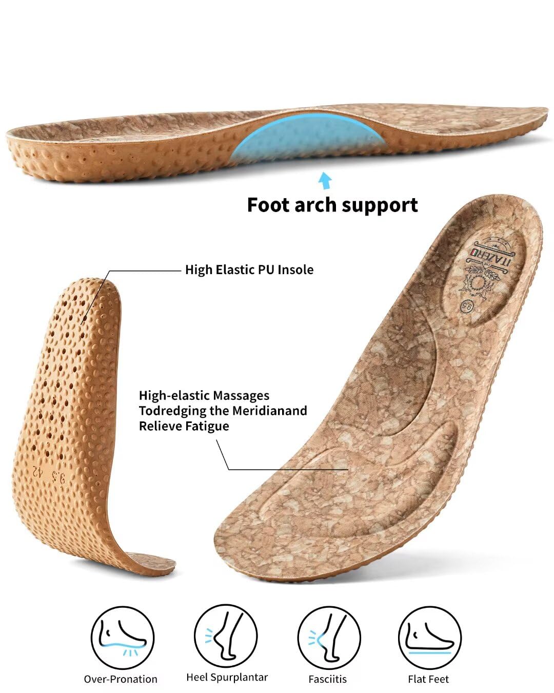 1TAZERO Mocasines ortopédicos para hombre, extra anchos, para diabéticos, para pies hinchados, cómodos para caminar con soporte de arco para fascitis plantar