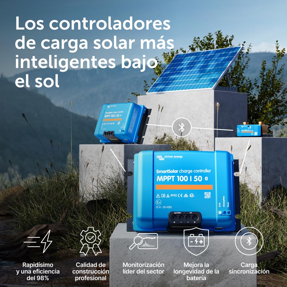 Victron Energy SmartSolar MPPT 100V 50A 12/24V Controlador de Carga Solar con Bluetooth